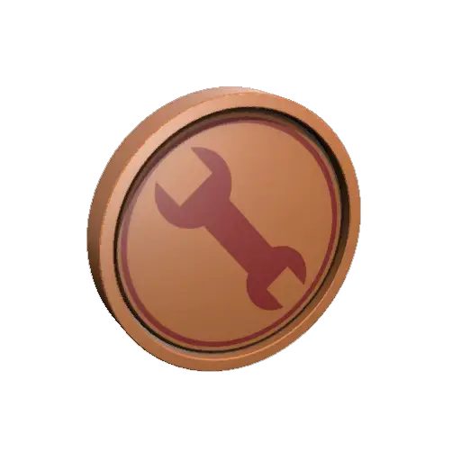 Brown Wrench Icon in a Circular Frame
