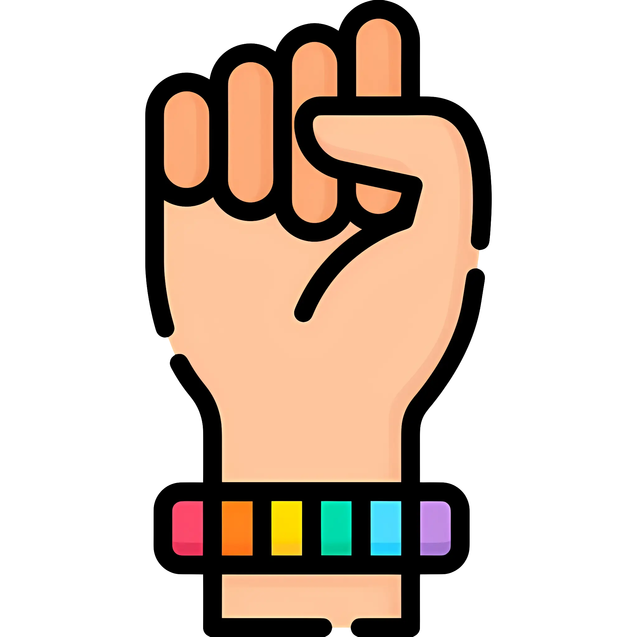 Raised Fist with Colorful Bracelet