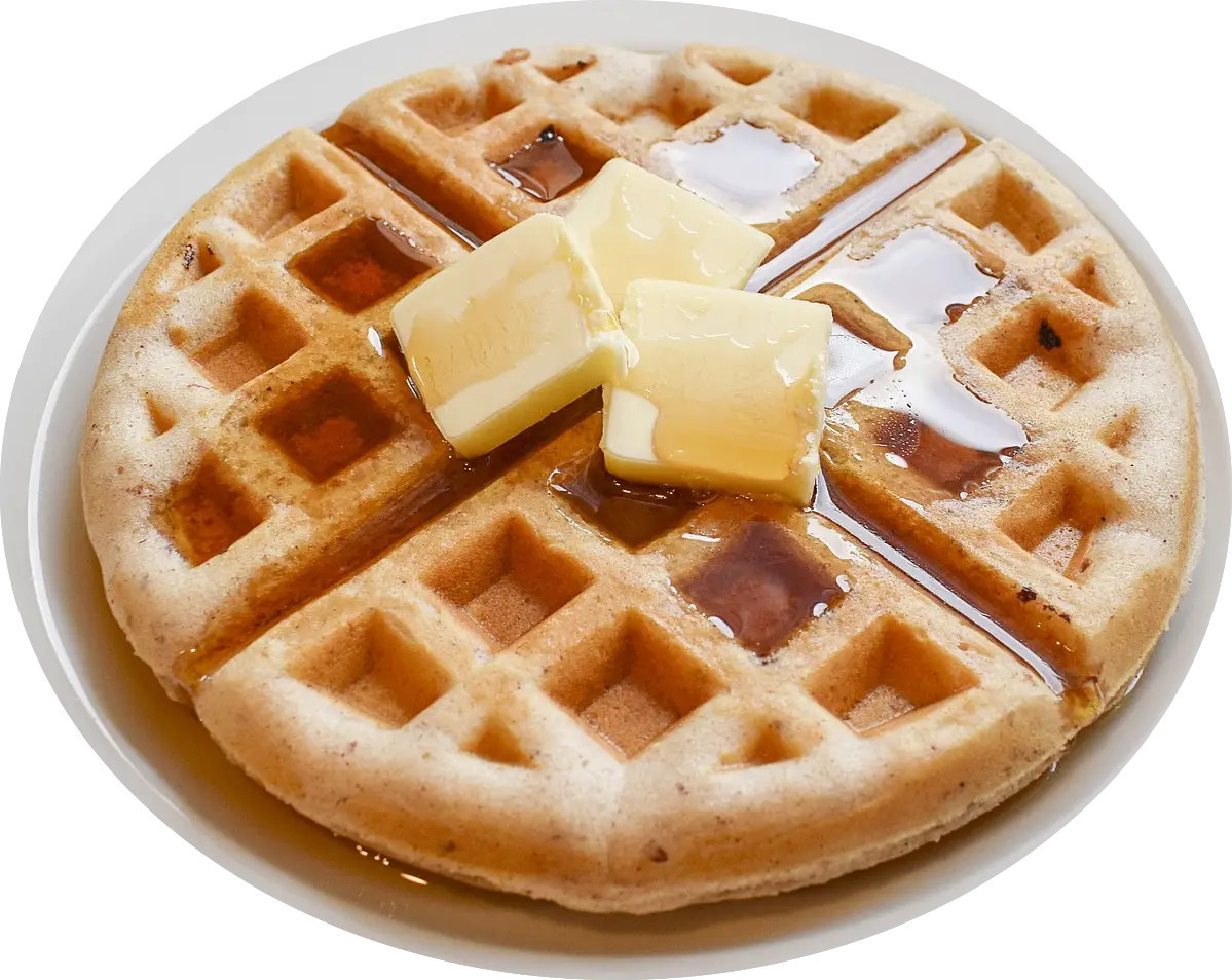 Waffle with Butter and Syrup