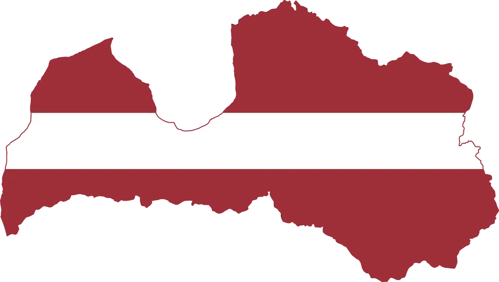 Latvia Country Map Illustration with Flag Colors