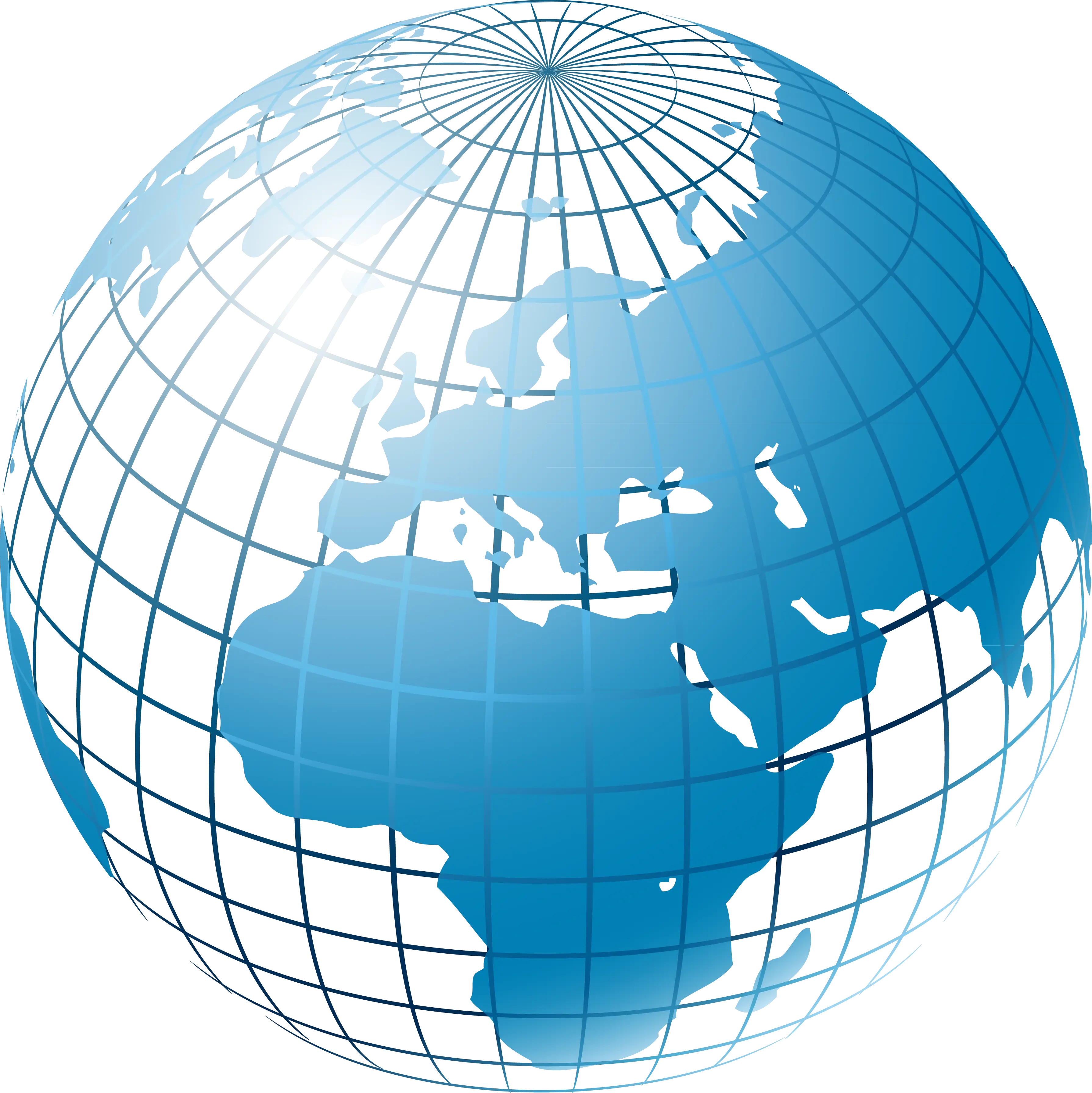 Blue Transparent 3D Globe Illustration