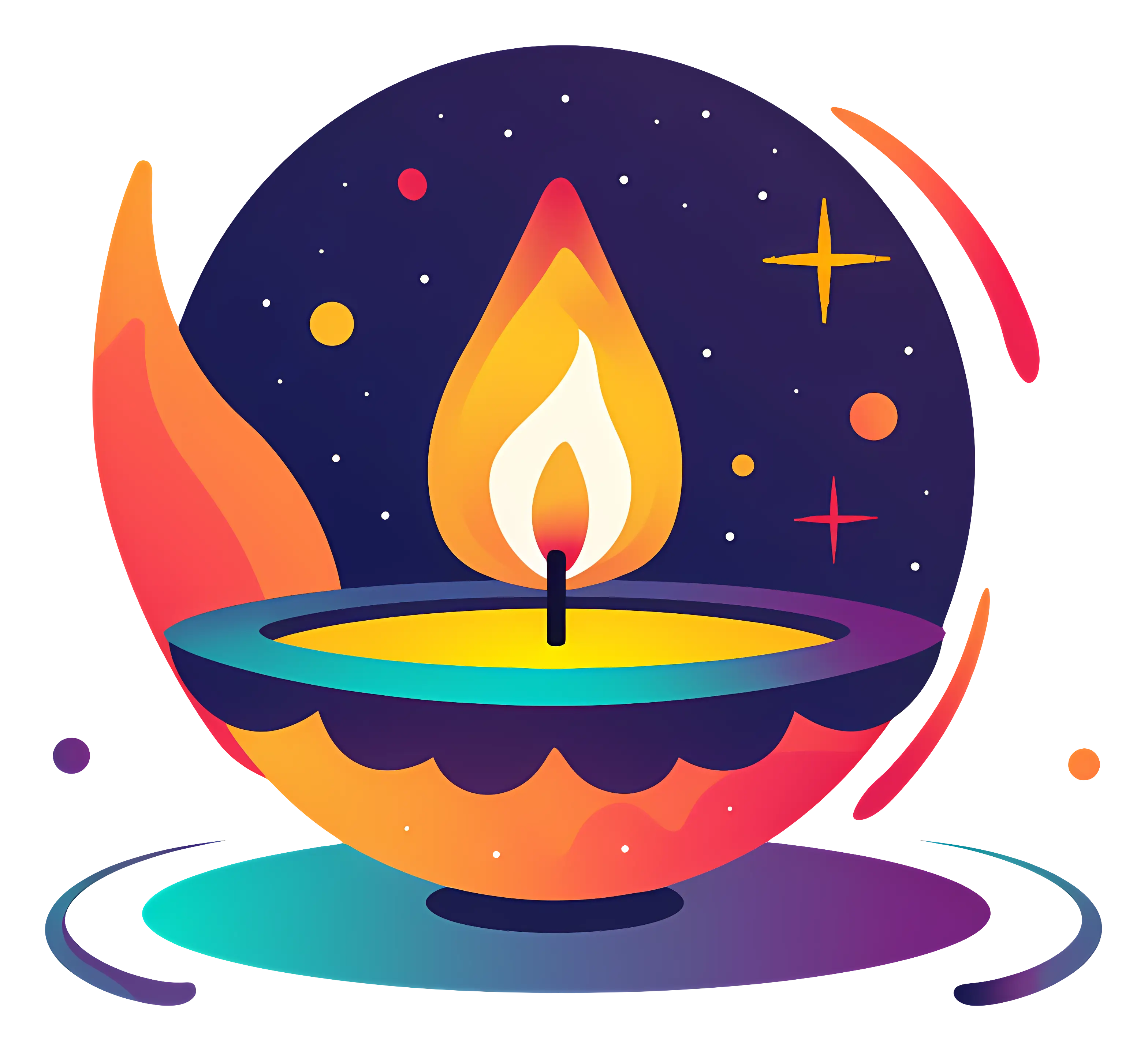 Glowing Diya Lamp for Diwali Celebration
