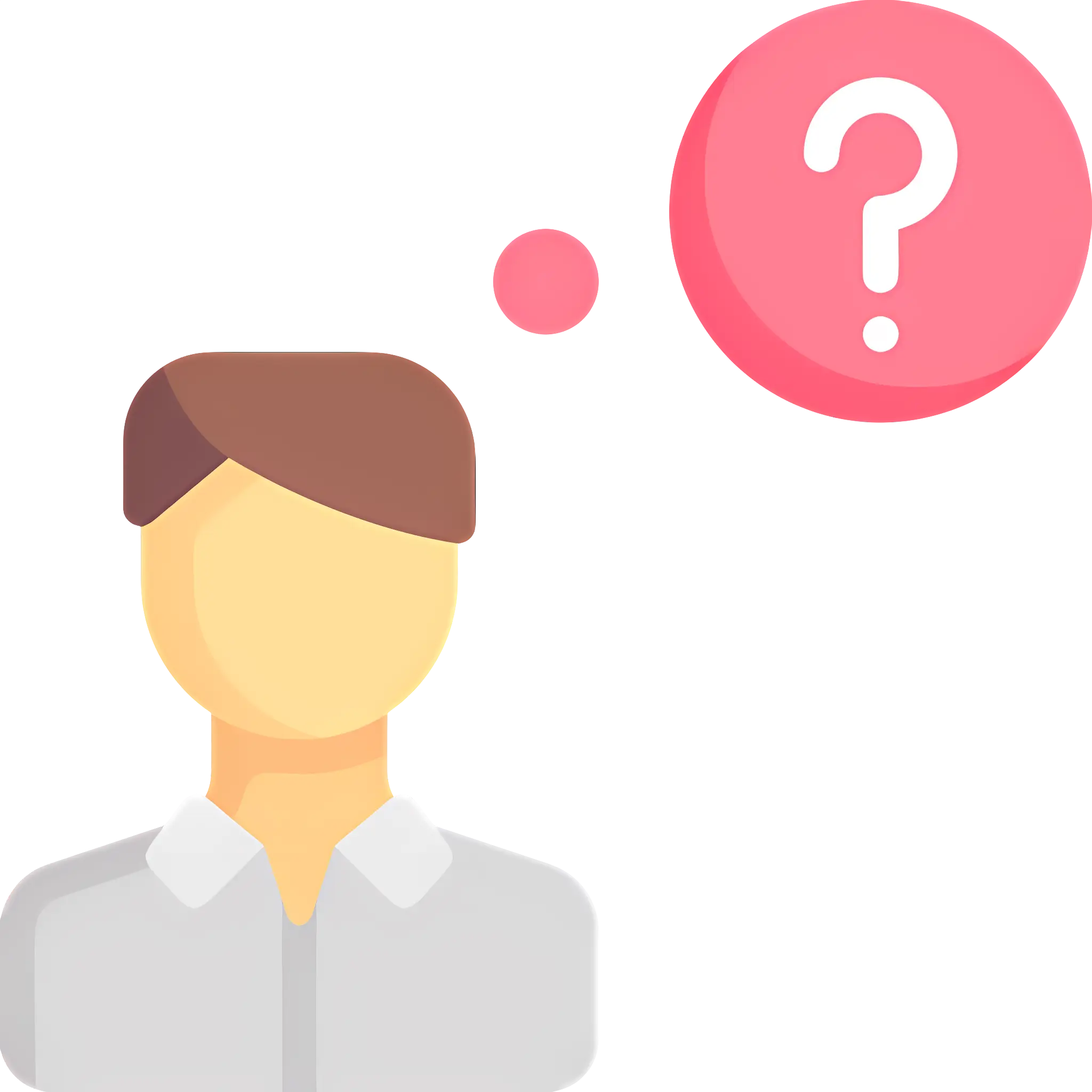 Thinking Person with Question Bubble Illustration