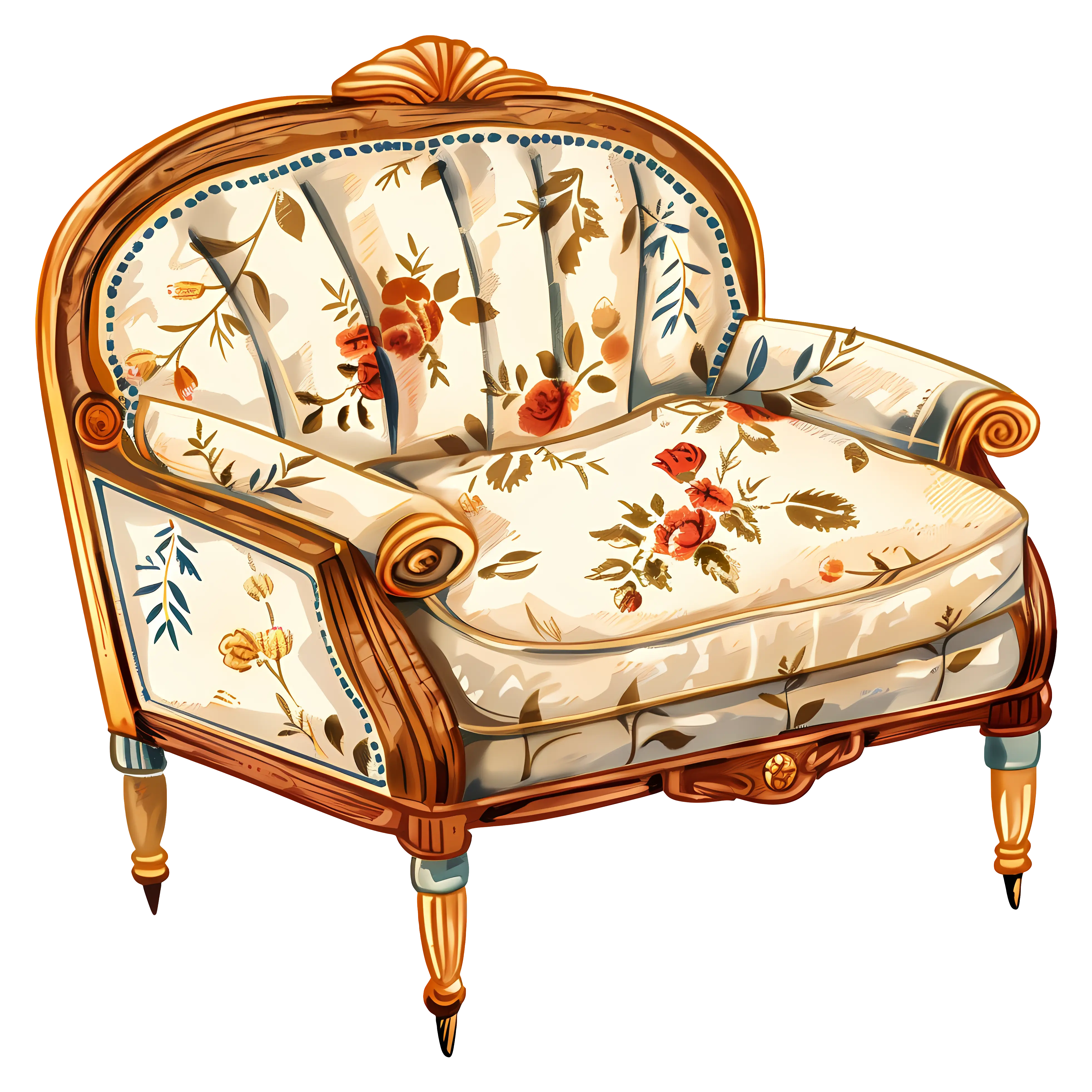Vintage Floral Armchair