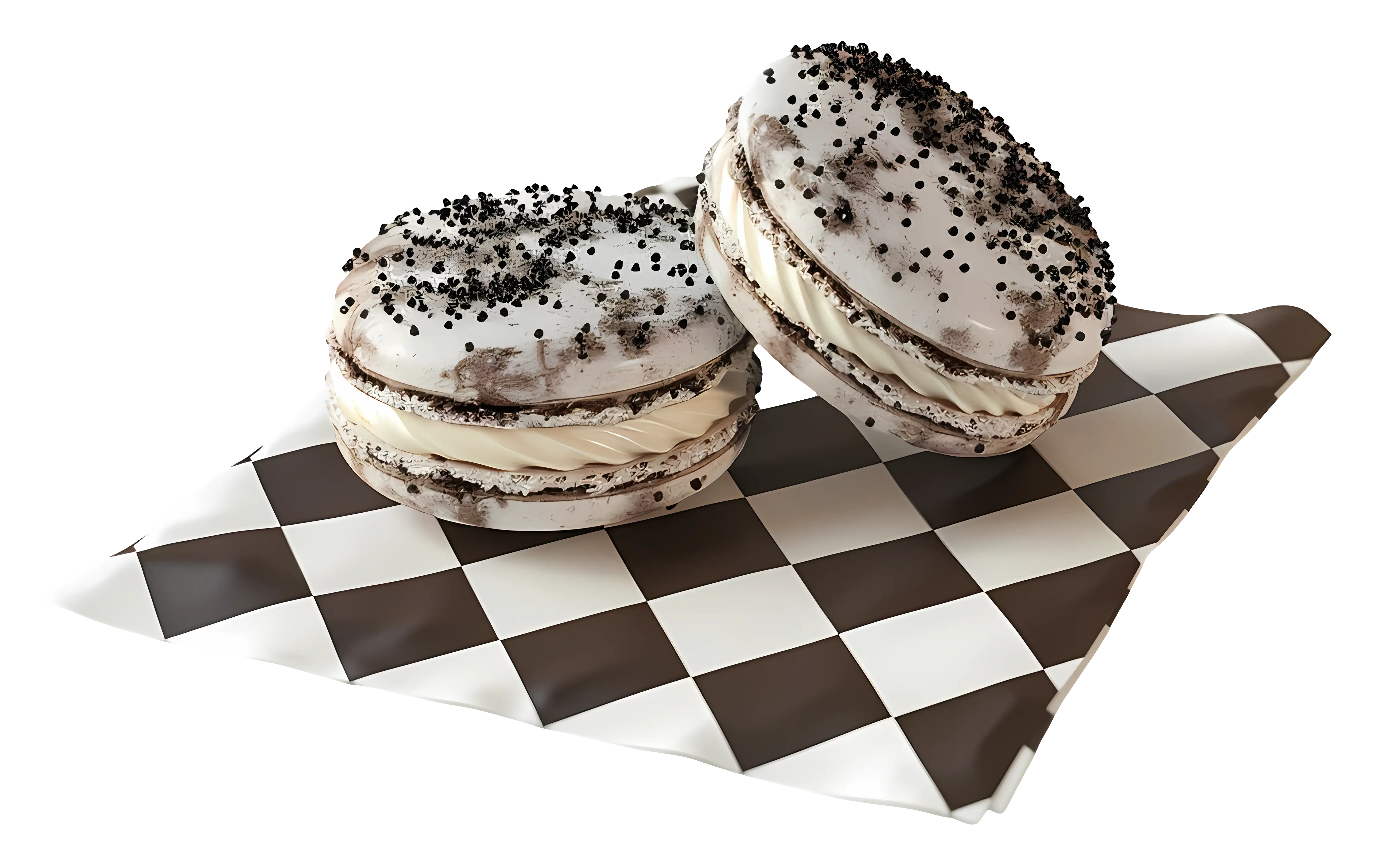 Delicious Macarons on Checkered Paper