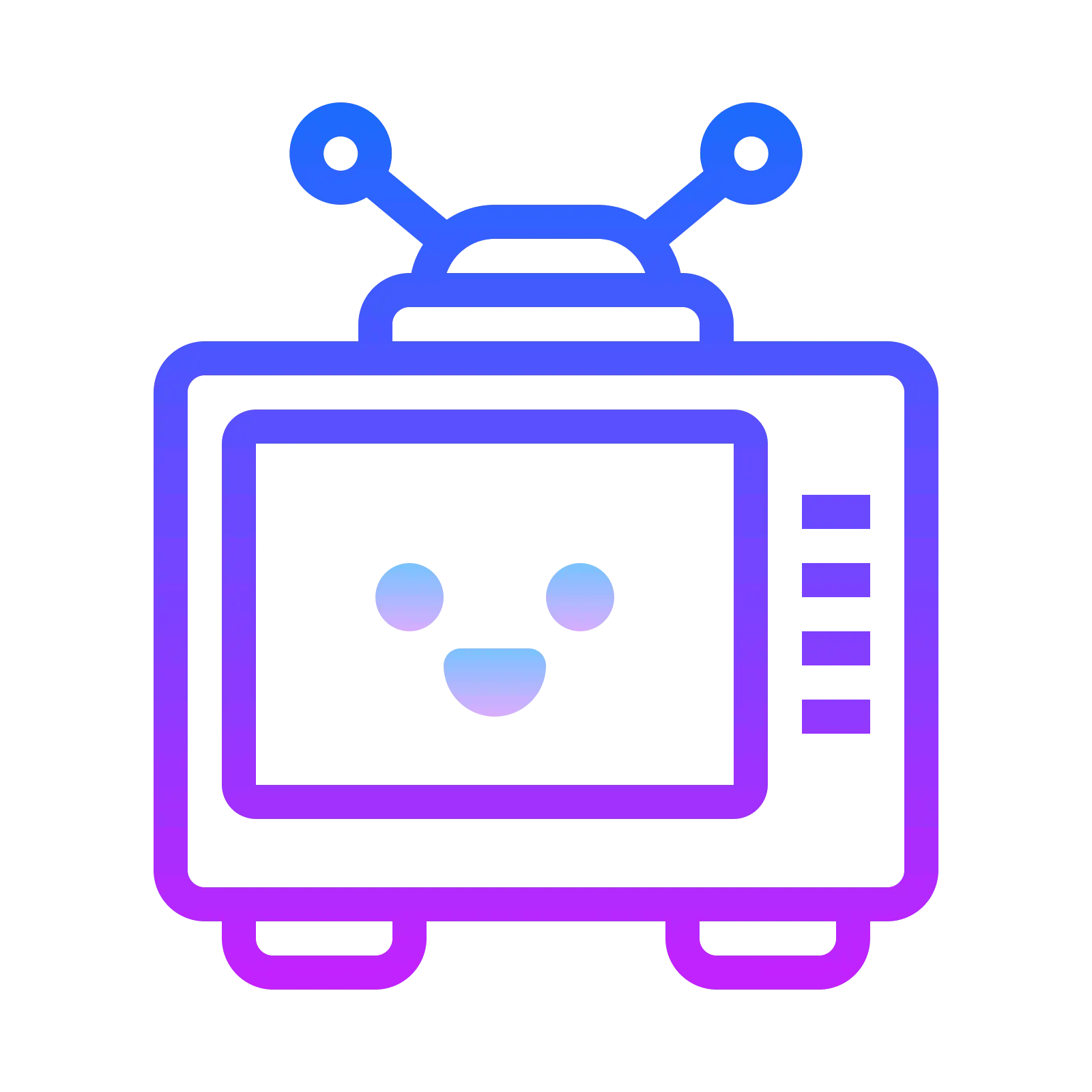 Cartoon Television with Adorable Face