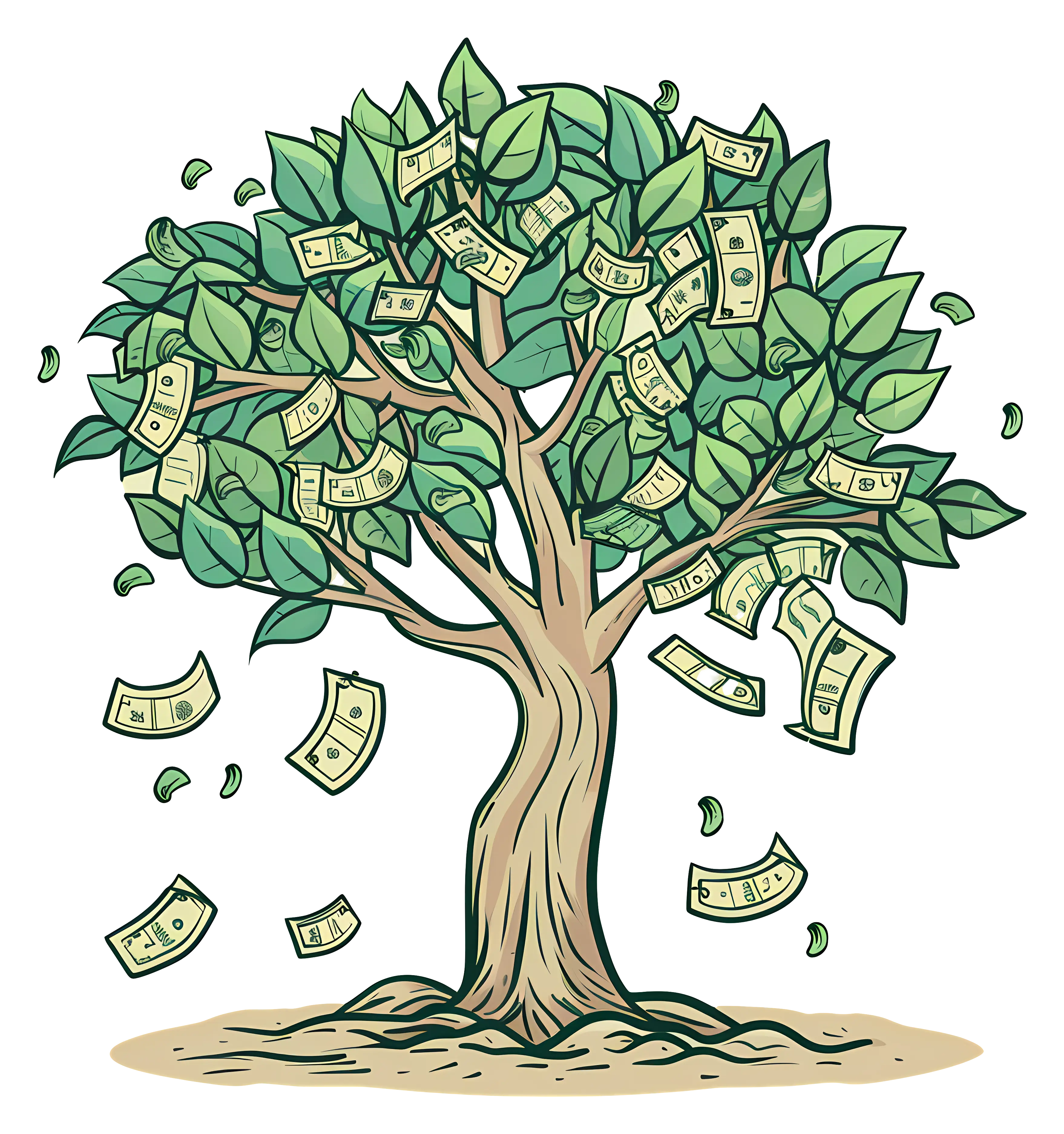 Money Tree with Cash Leaves