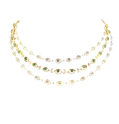 Gold Necklace with Eyes Design