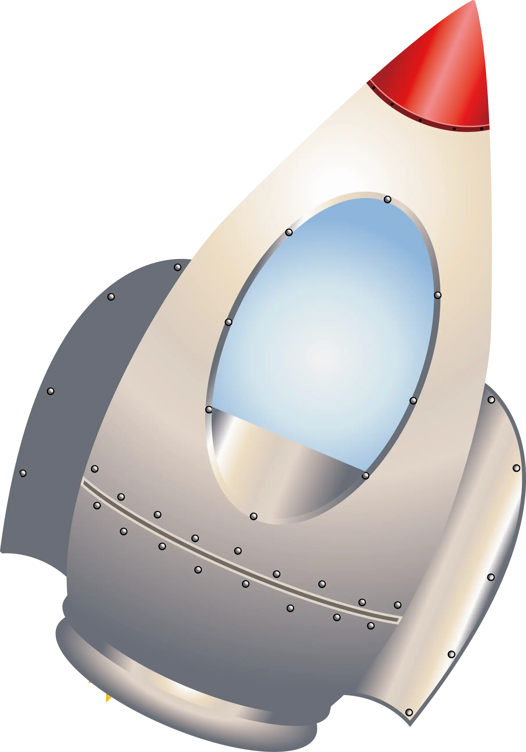 Metallic Rocket Illustration for Space Exploration Concept