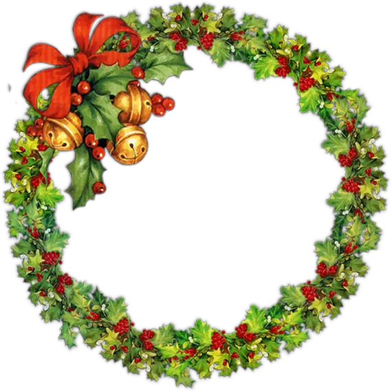 Christmas Wreath with Holly and Bells