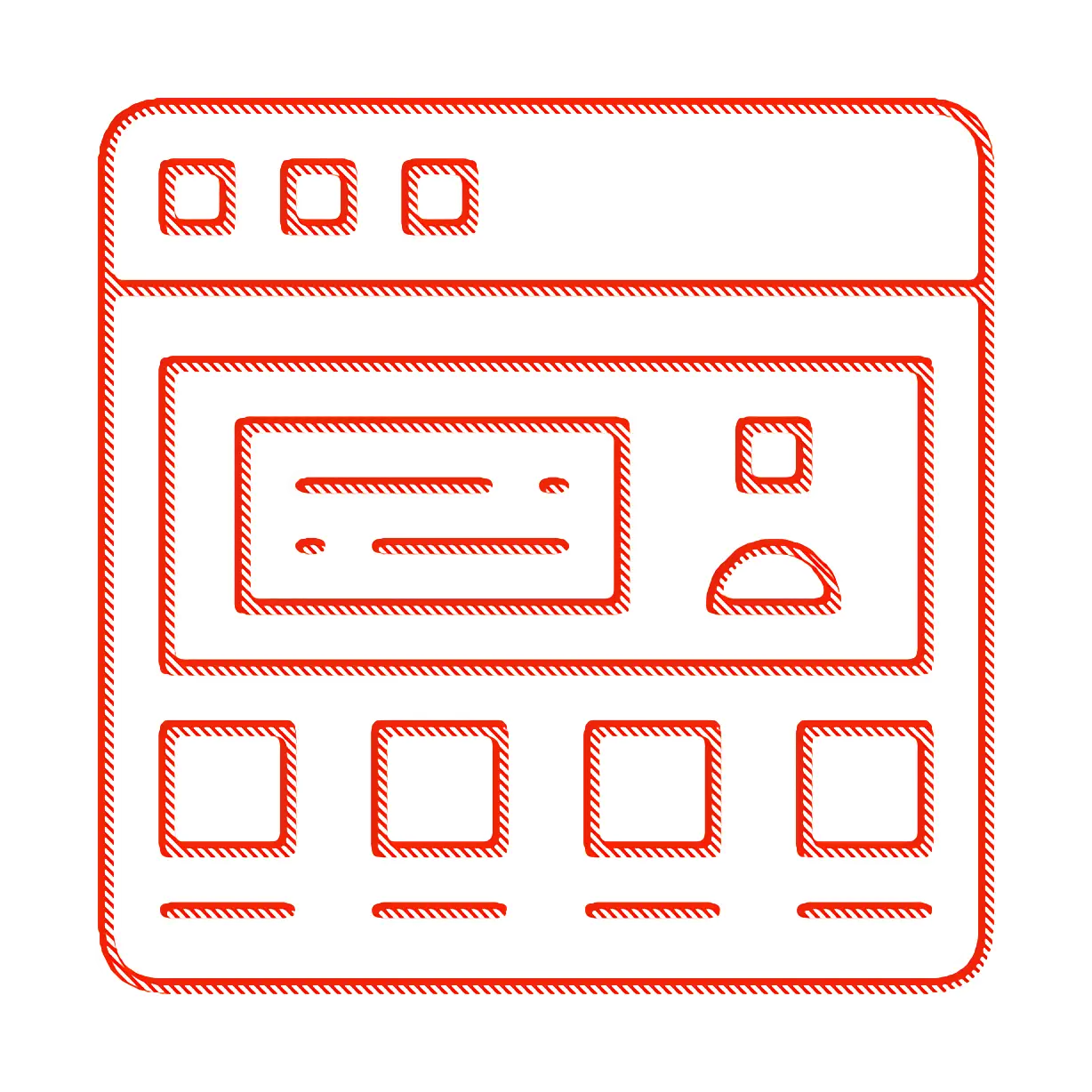 Red Outline Website Design Icon