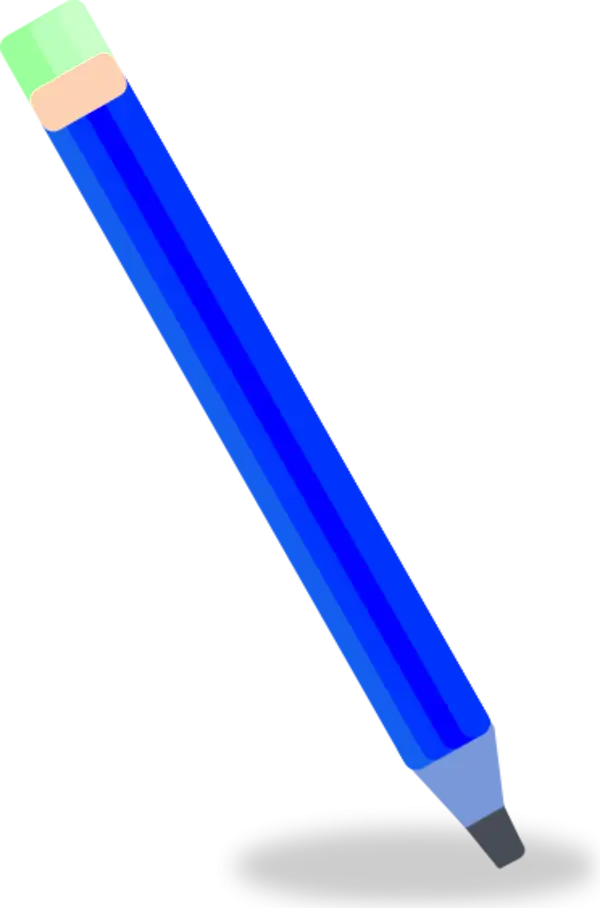 Blue Pencil with Eraser Icon