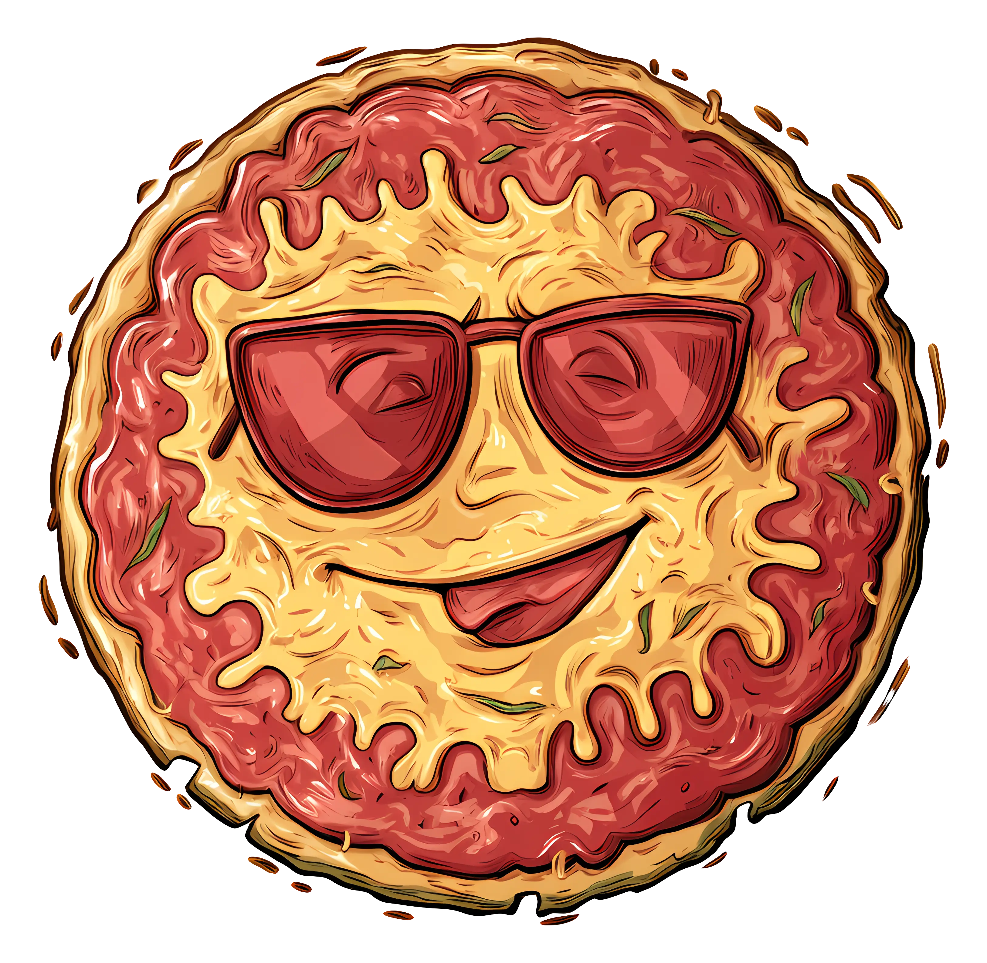 Cool Pizza with Sunglasses