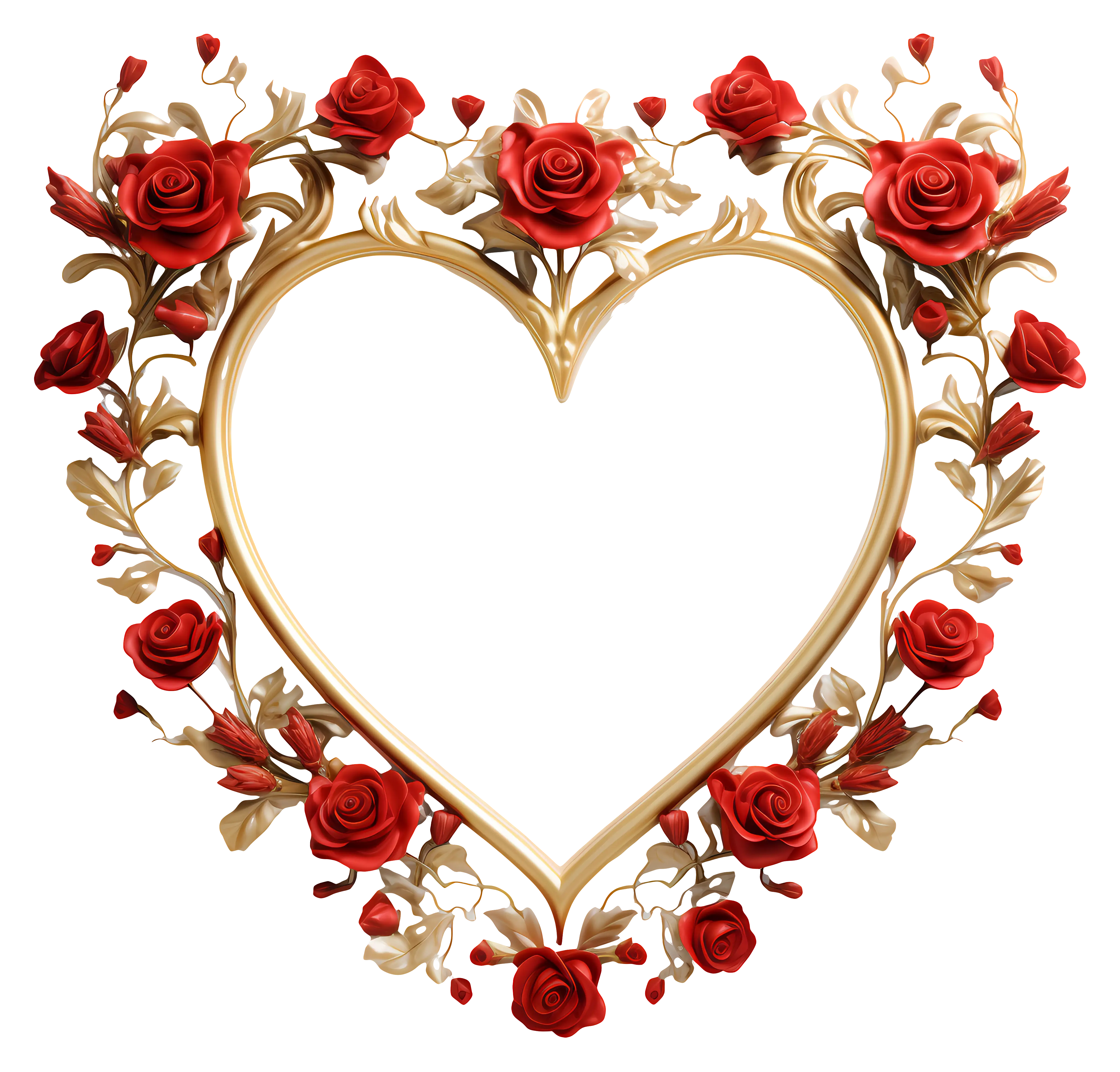 Heart Frame with Red Roses