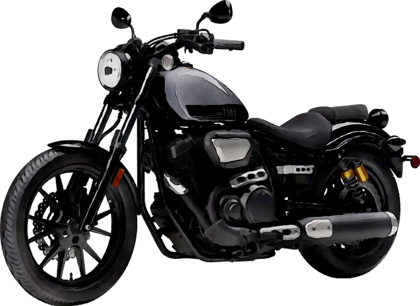 Classic Black Cruiser Motorcycle