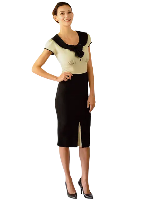 Elegant Black and White Dress for Women