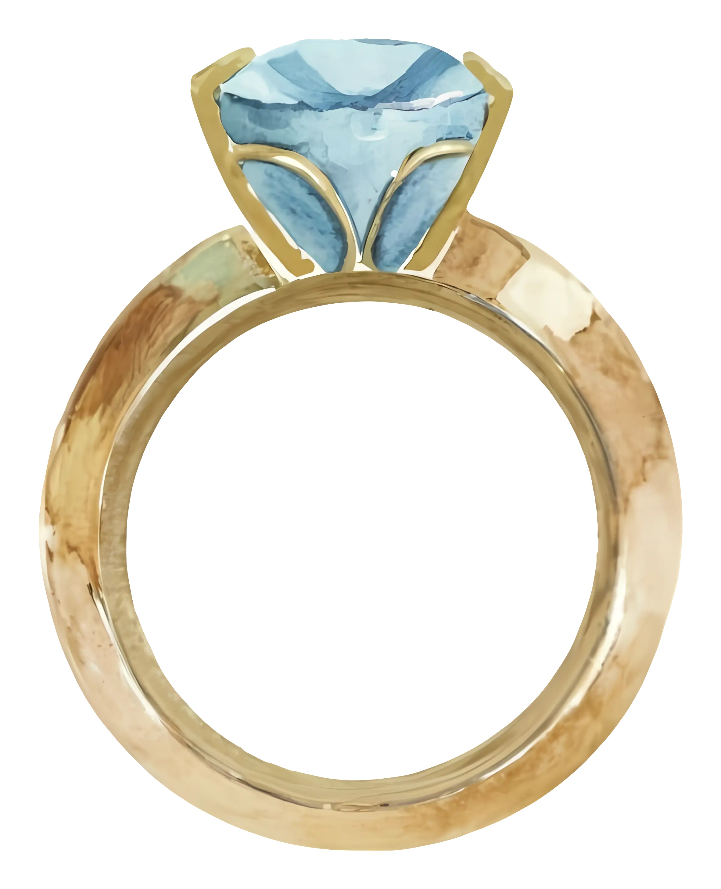 Gold Ring with Blue Gem
