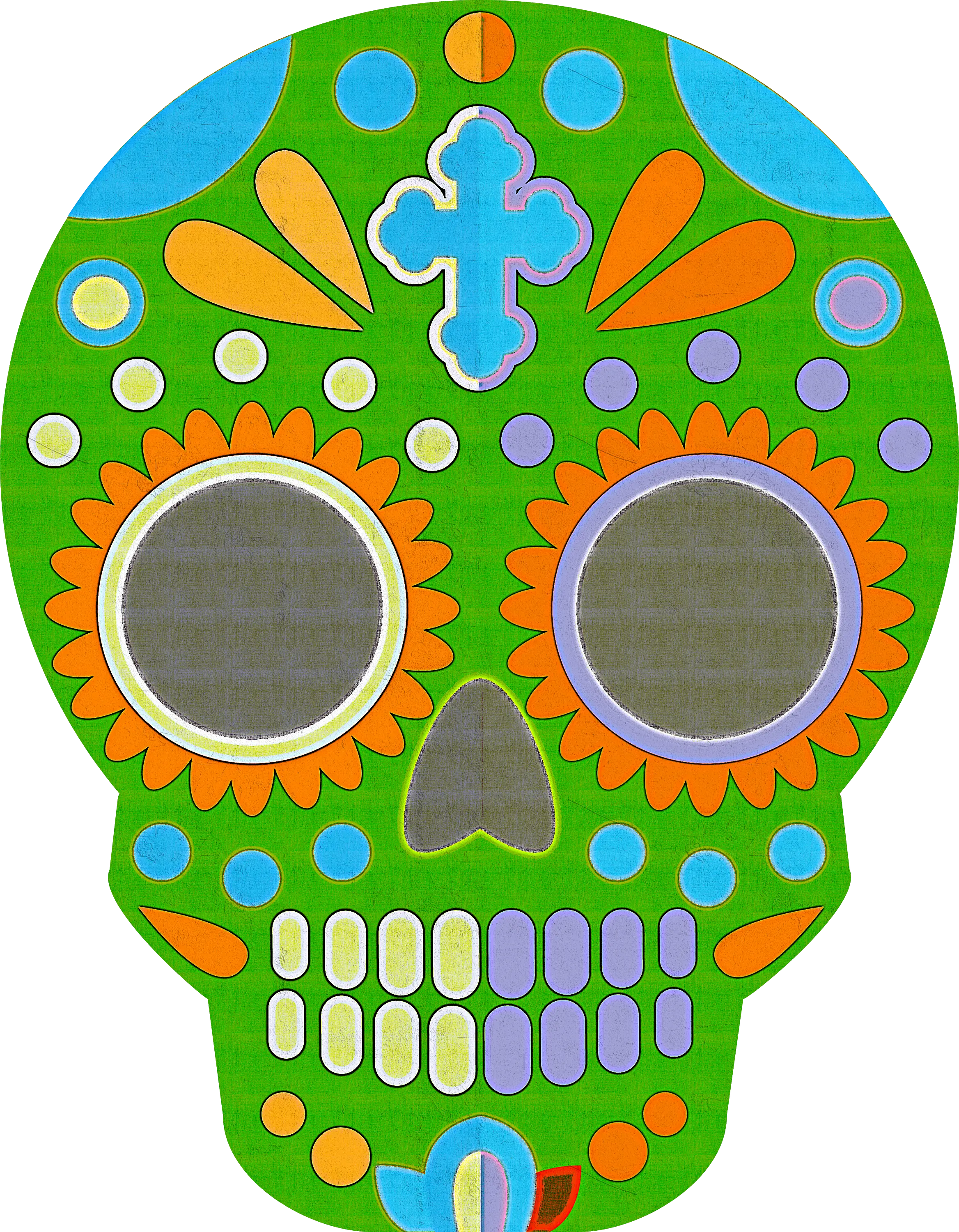 Green Sugar Skull for Day of the Dead