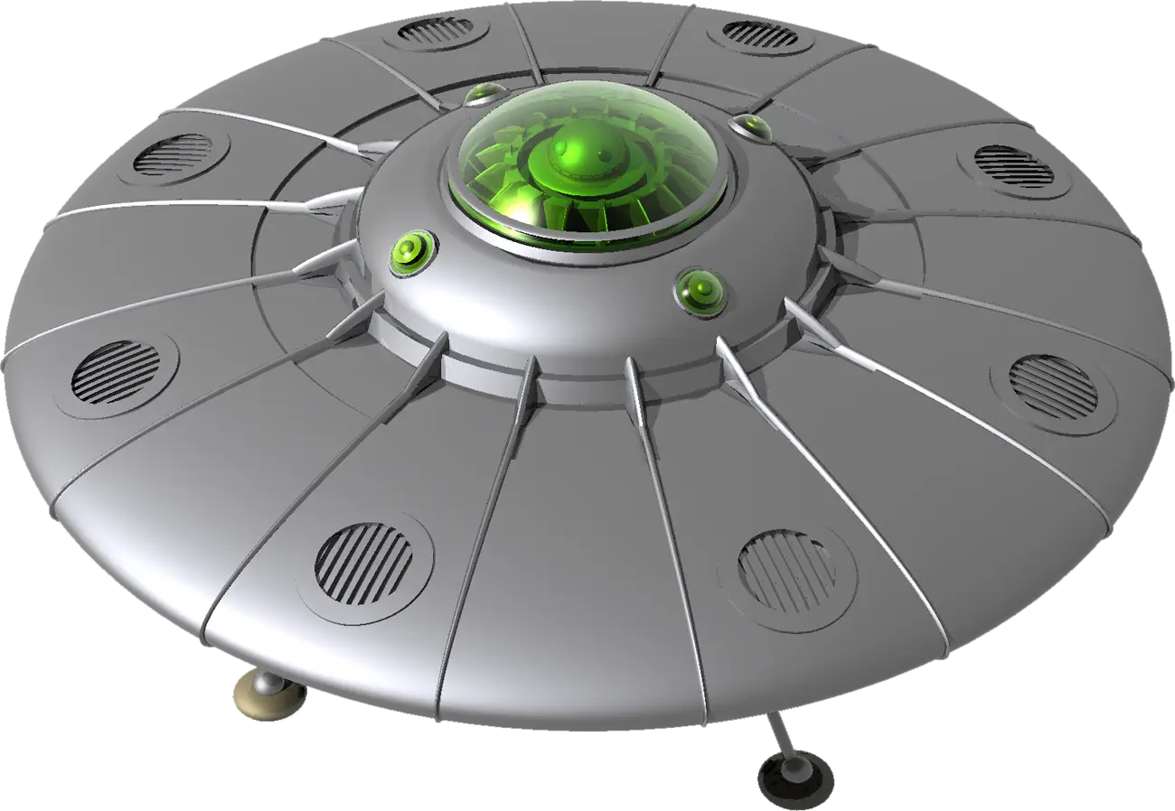 Futuristic UFO with Green Dome