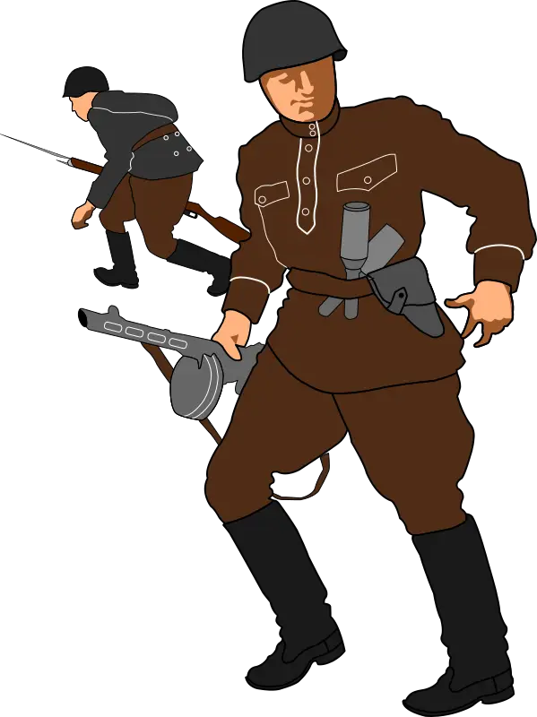 Illustration of Soldiers in Combat