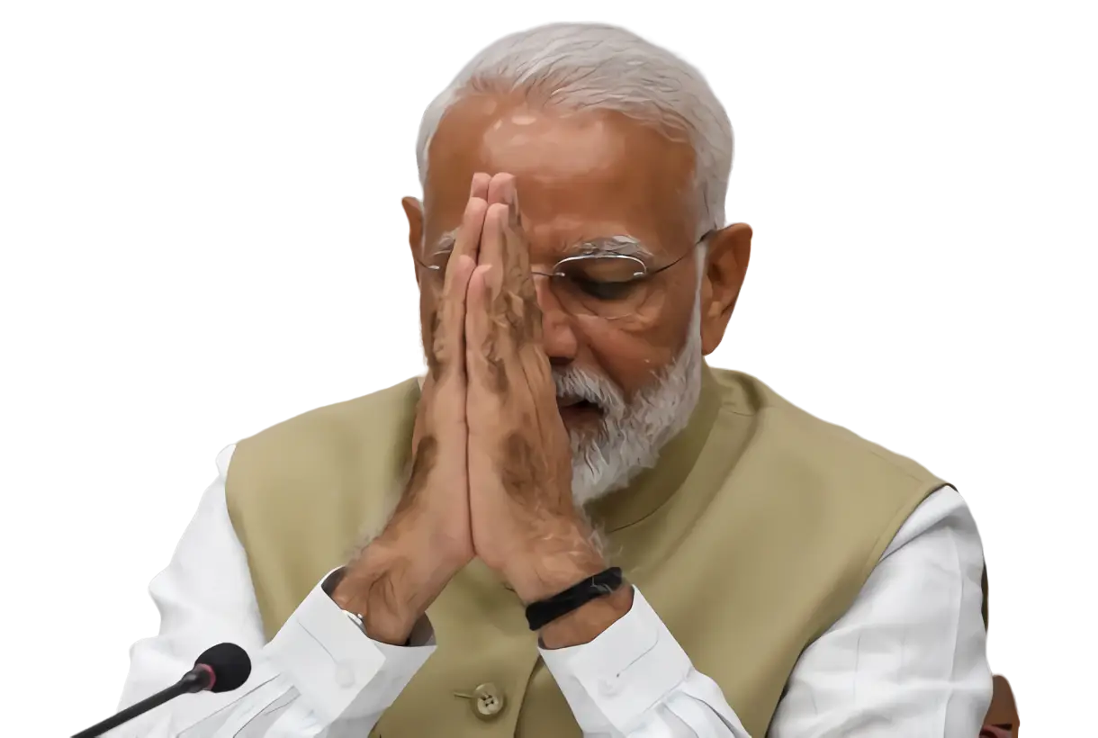 Man in Formal Attire with Prayer Gesture