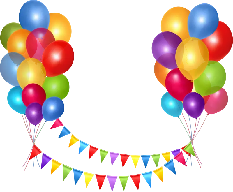 Colorful Balloons with Bunting