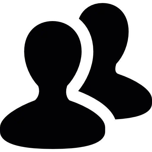 Two Person Silhouettes for Group Representation Icon