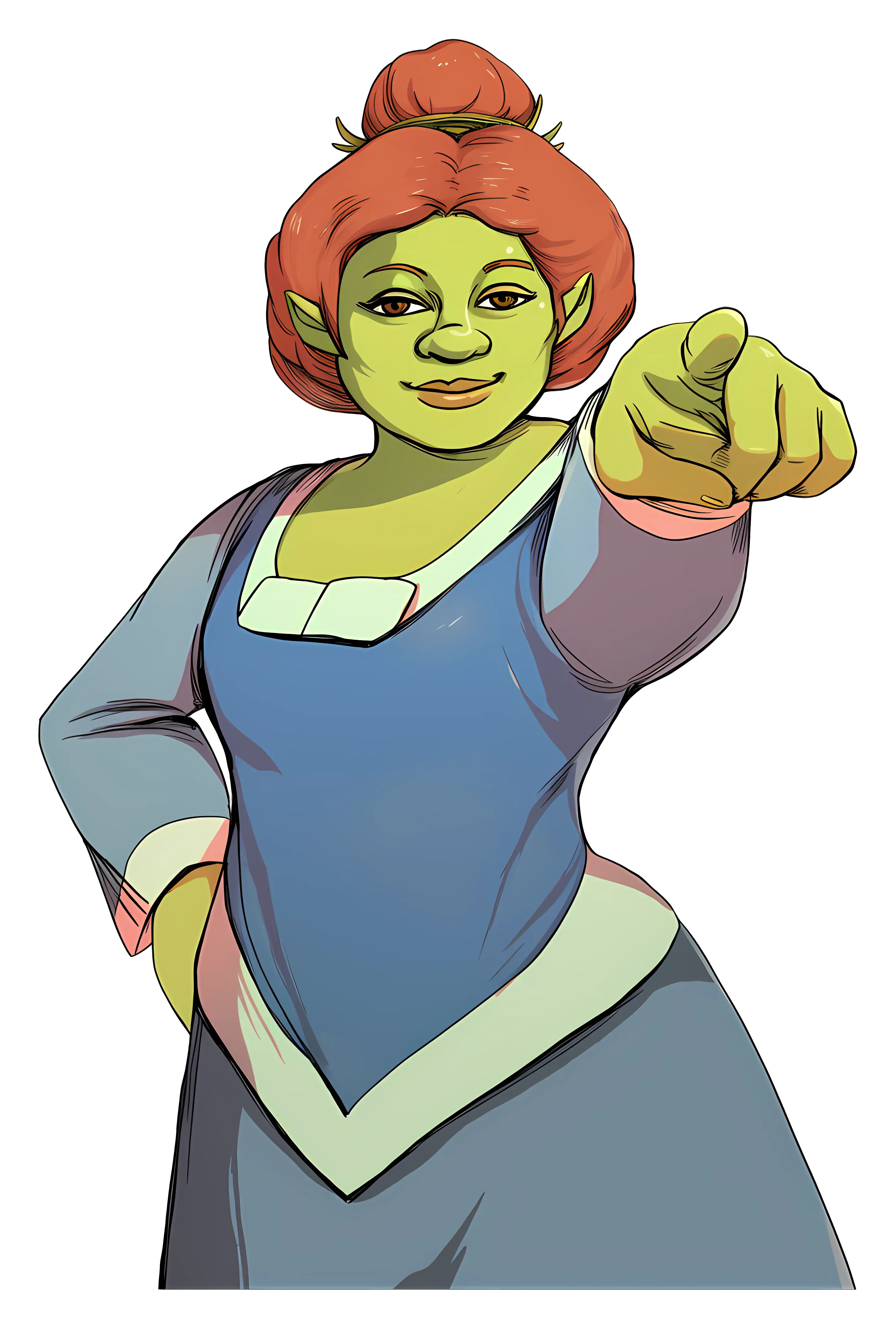Green Character Pointing