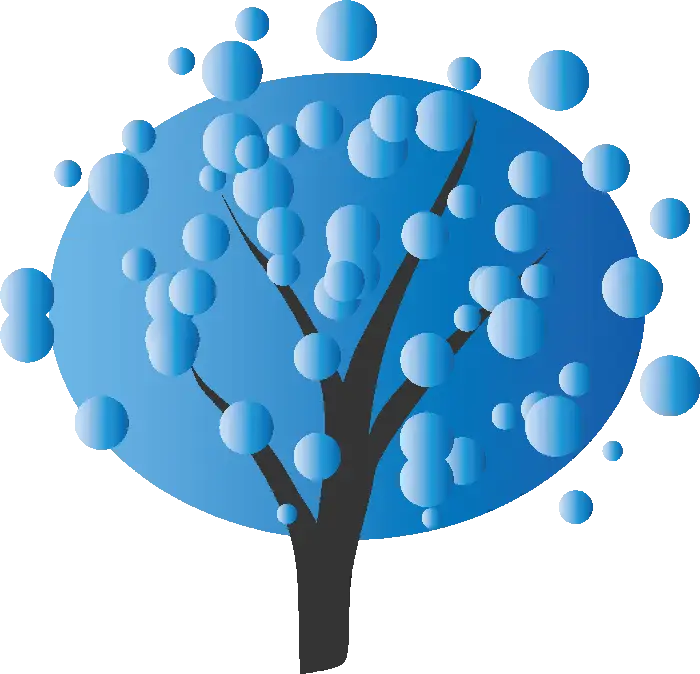 Blue Bubble Tree Illustration