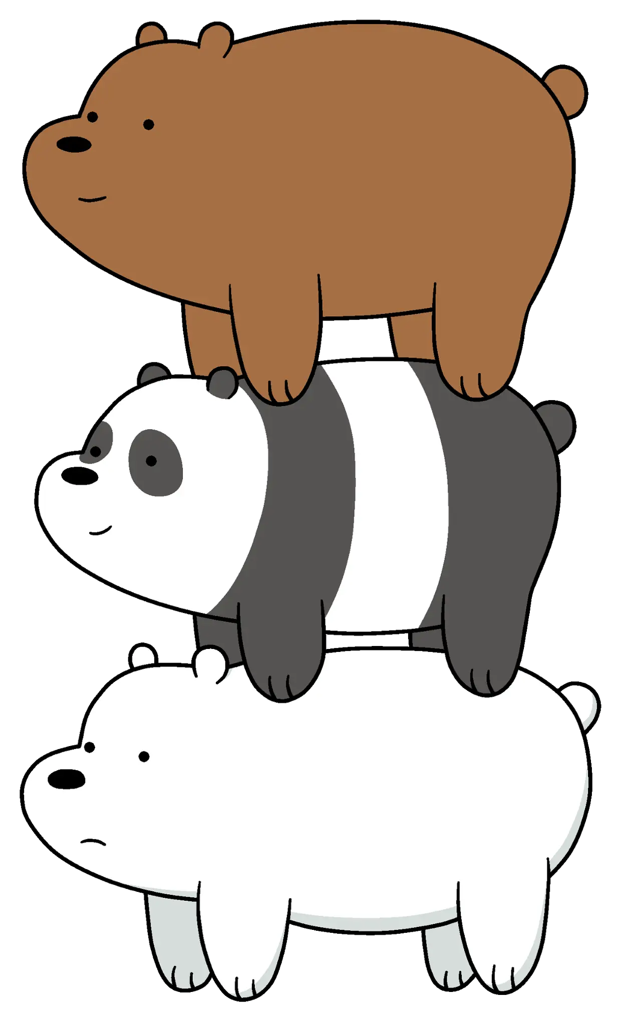 Stacked Cartoon Bears Illustration