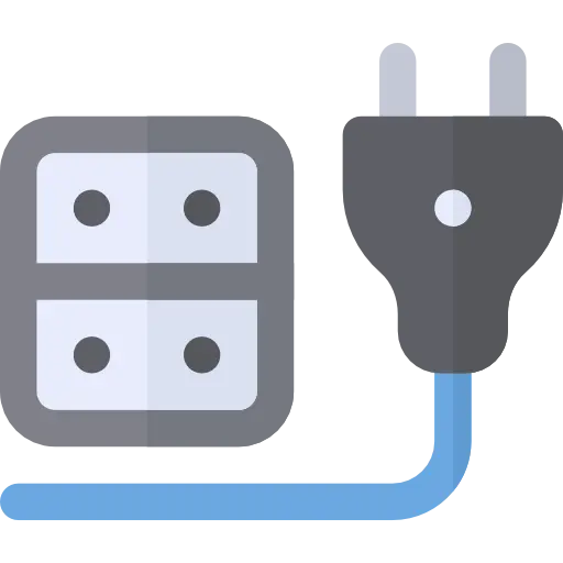 Gray Plug and Socket Icon