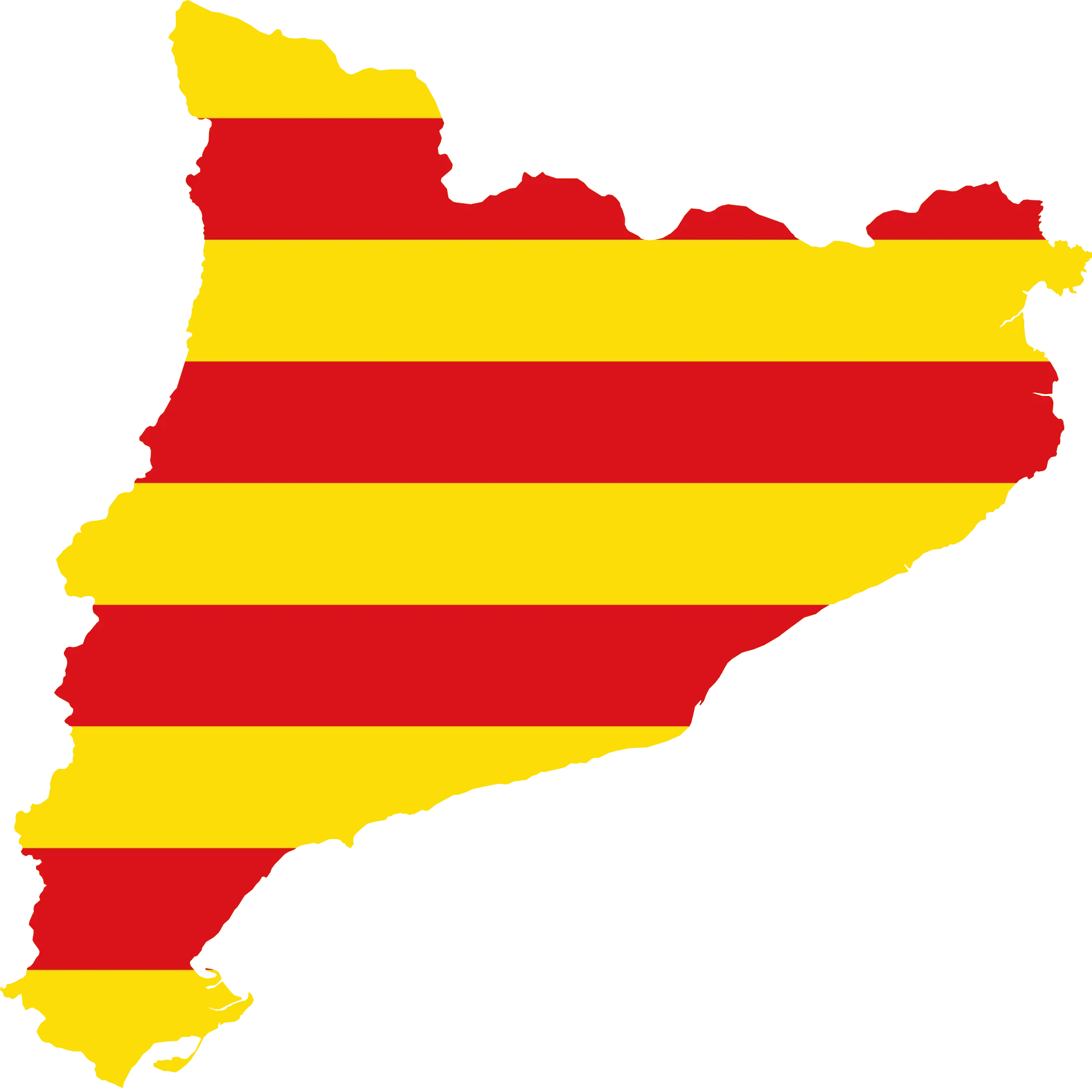 Catalonia Map with Flag Design