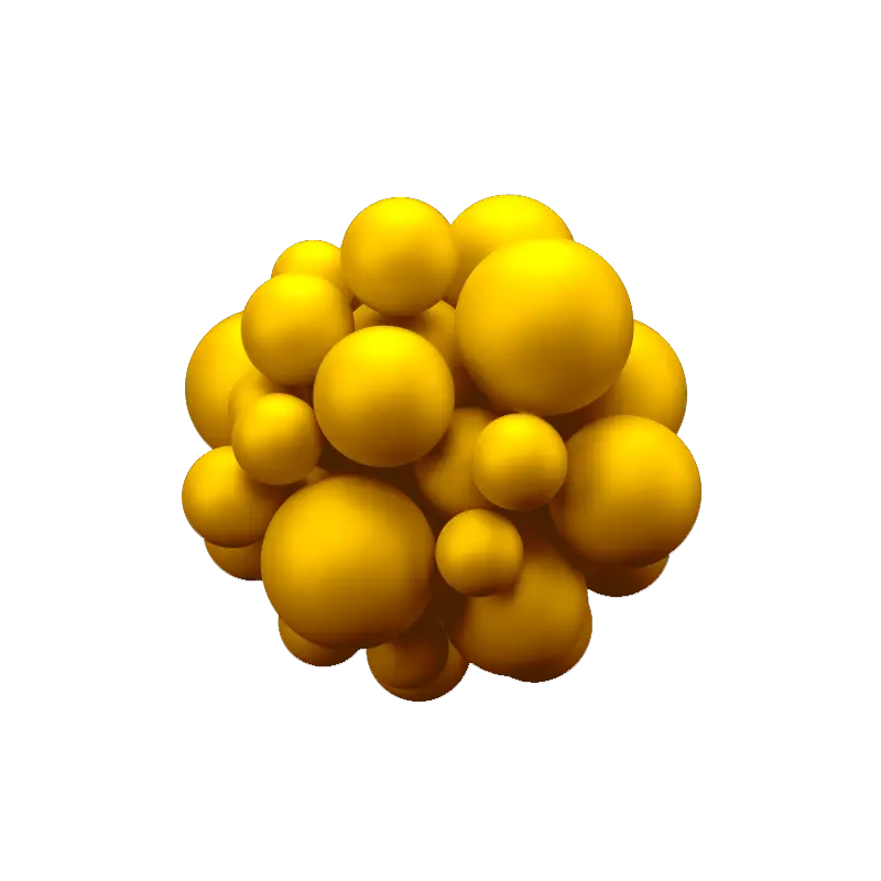 Cluster of Yellow Spheres