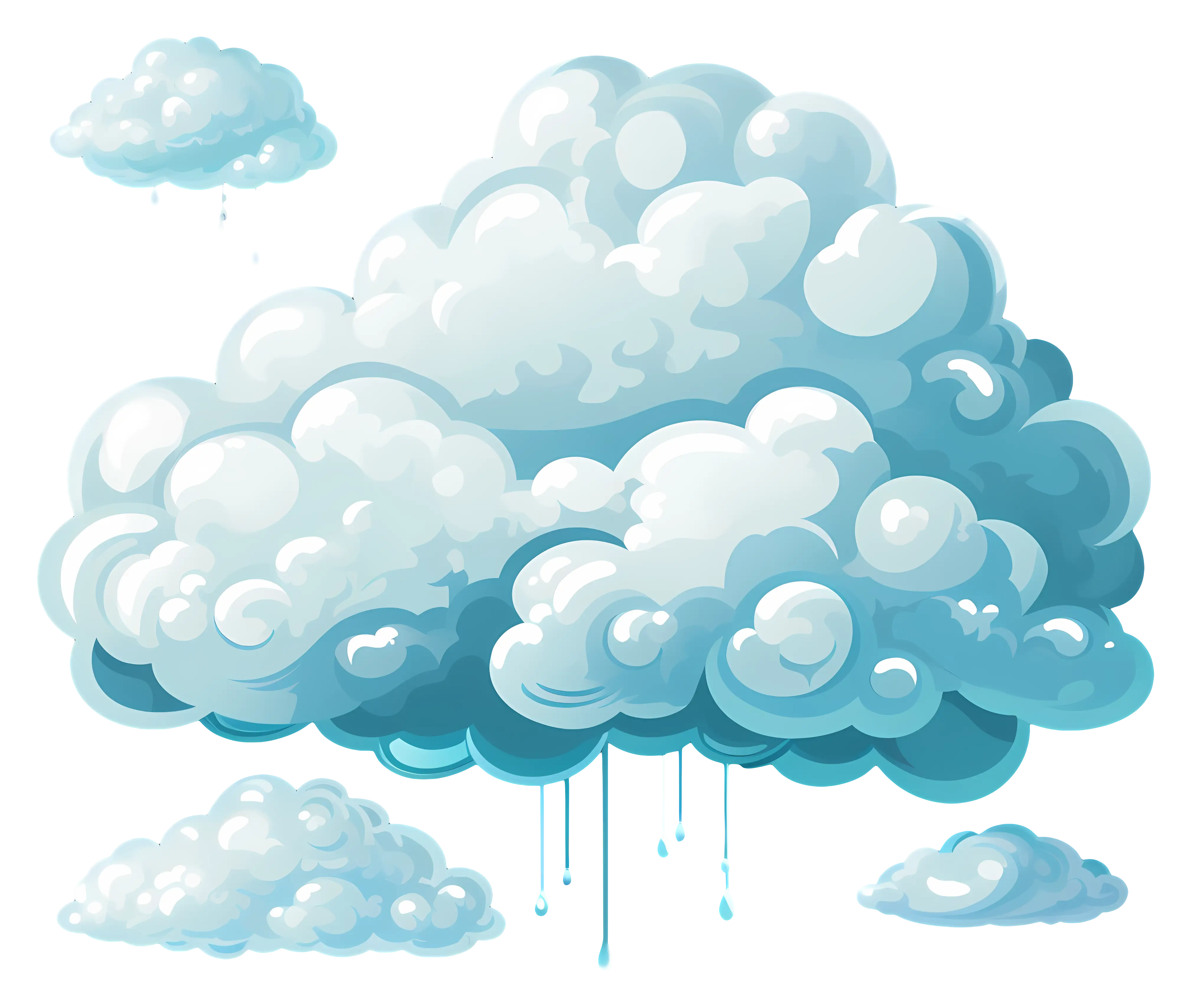 Rain Clouds Cartoon Illustration