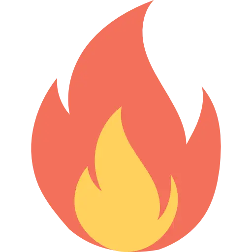 Yellow and Red Flame Icon Illustration