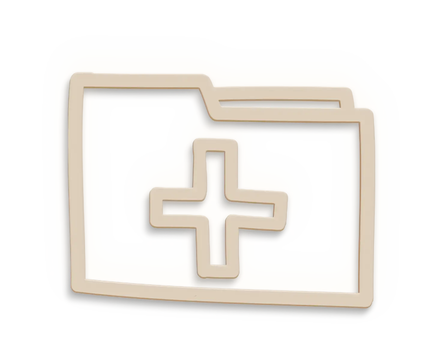 Medical Folder Icon with Plus Design