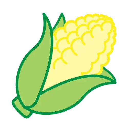 Cartoon Corn Illustration in Green and Yellow