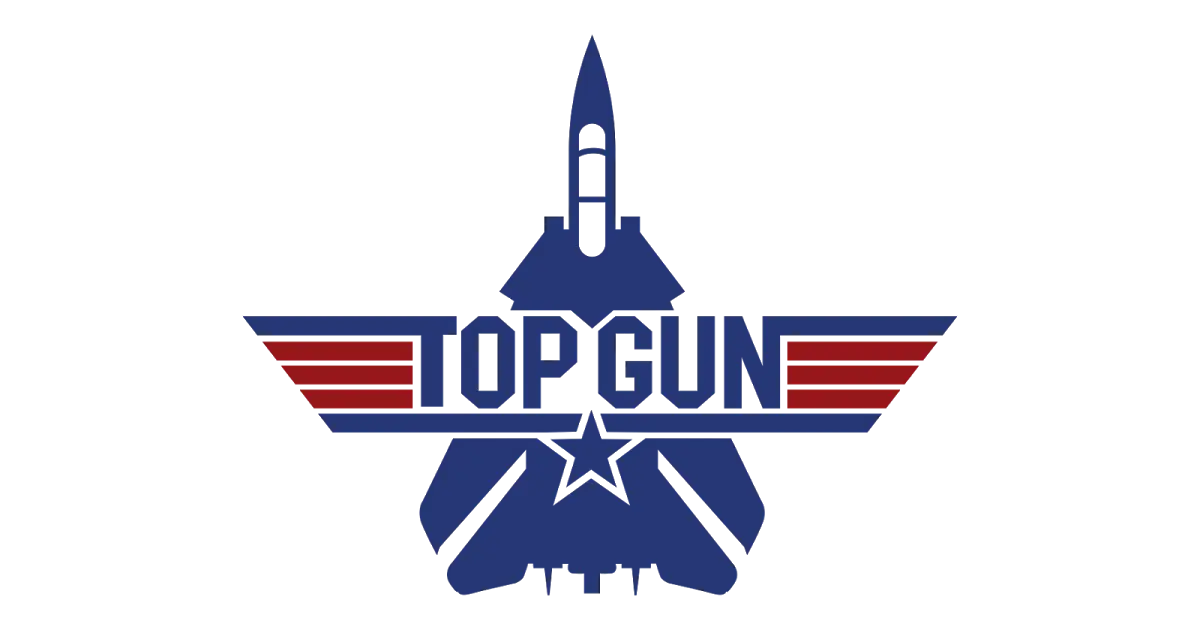 Top Gun Logo with Jet Design