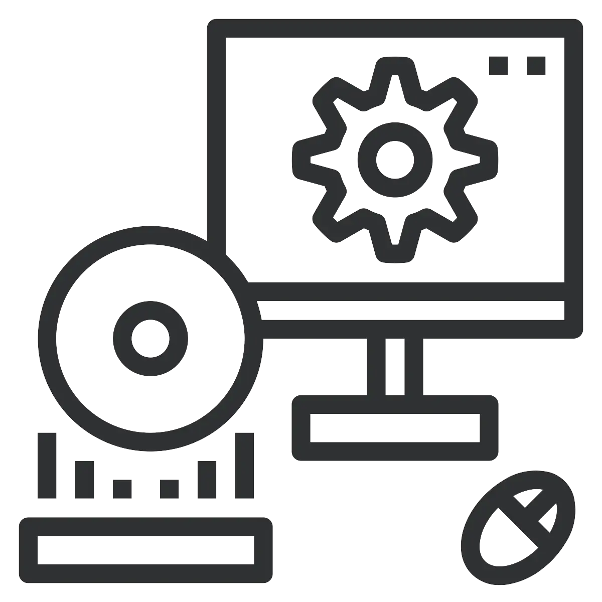 Computer with Software Installation Icon