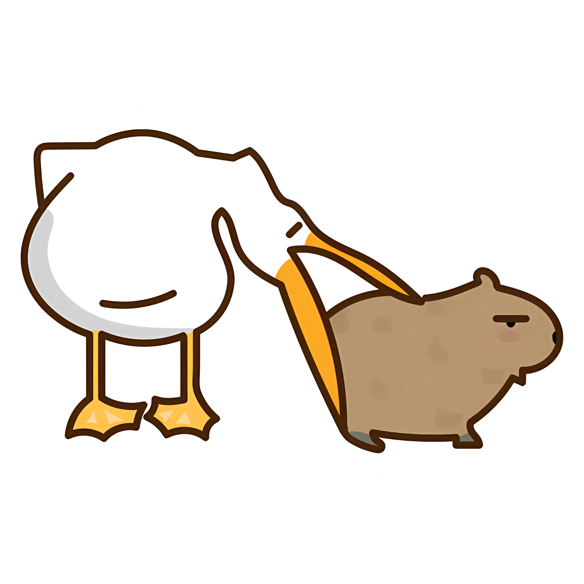 Pelican Carrying Capybara