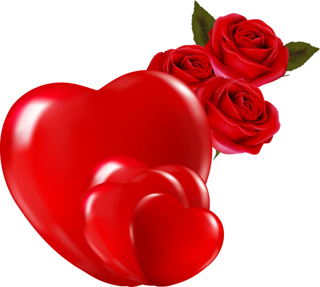 Red Hearts and Roses for Valentineâ€™s Day