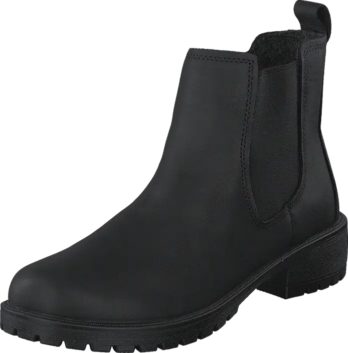 Black Leather Ankle Boot for Winter