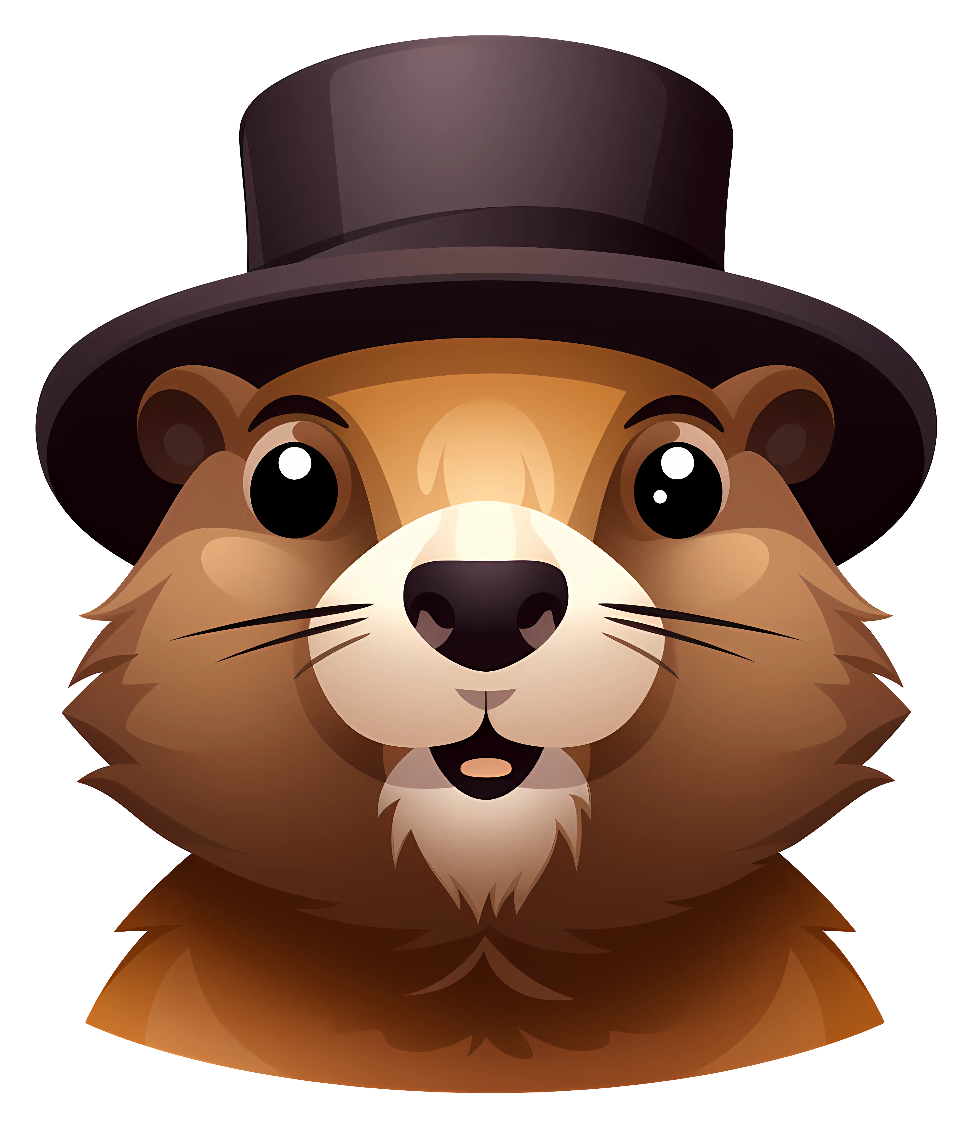 Groundhog Wearing Top Hat Illustration
