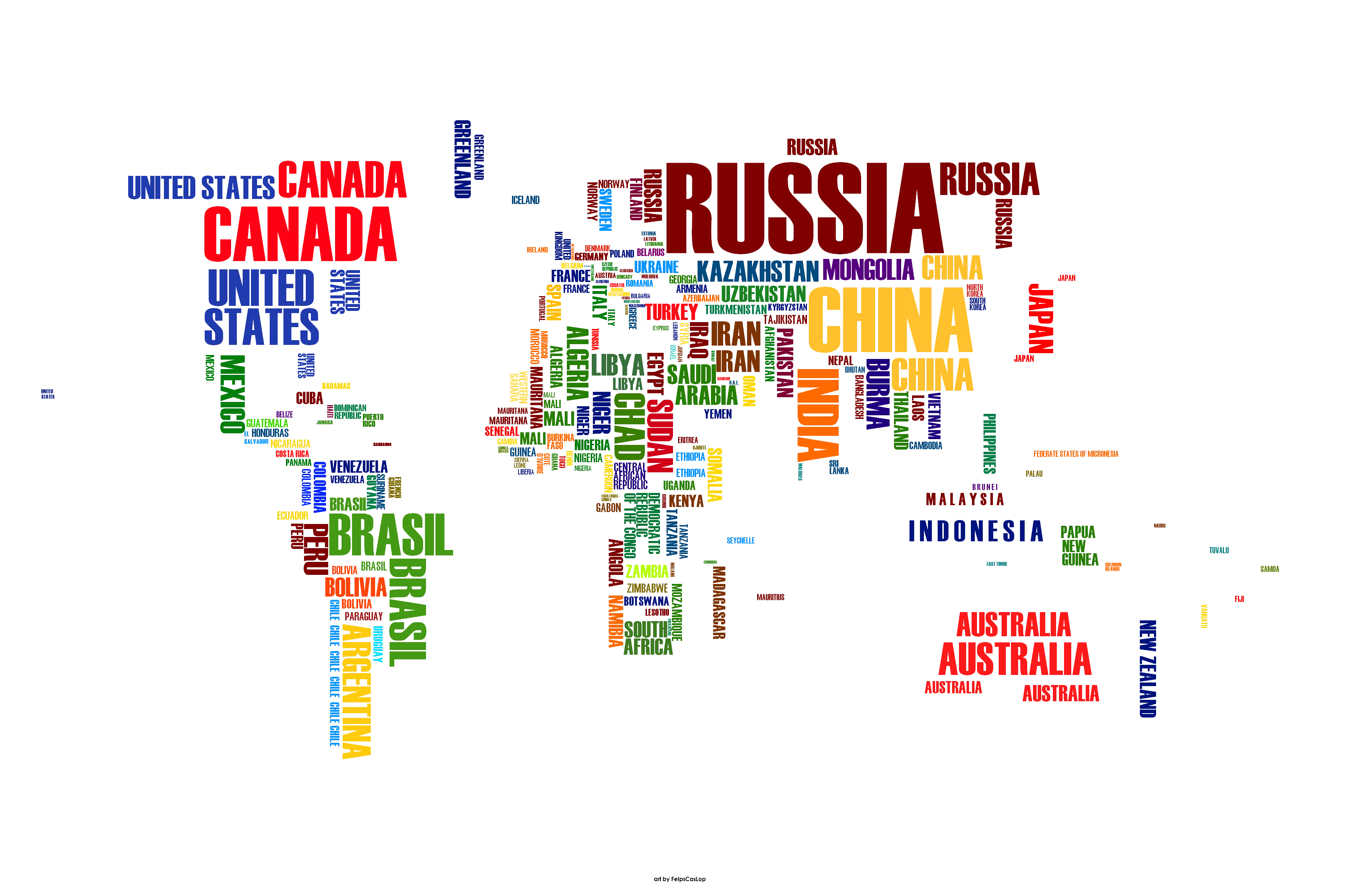 World Map with Country Names