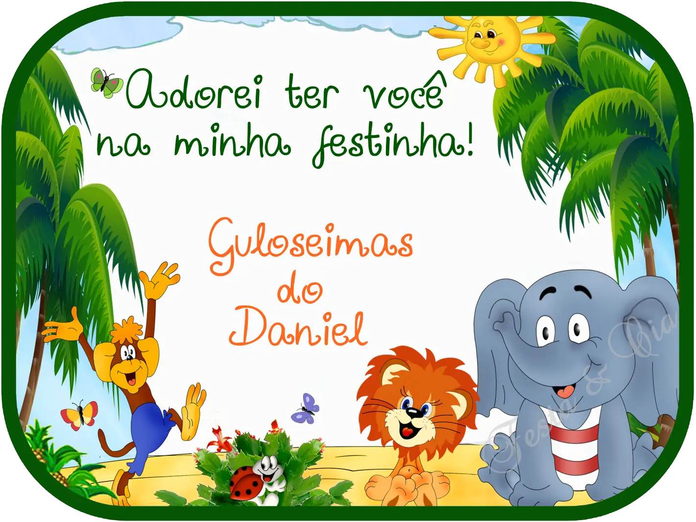 Jungle Animals Party Invitation