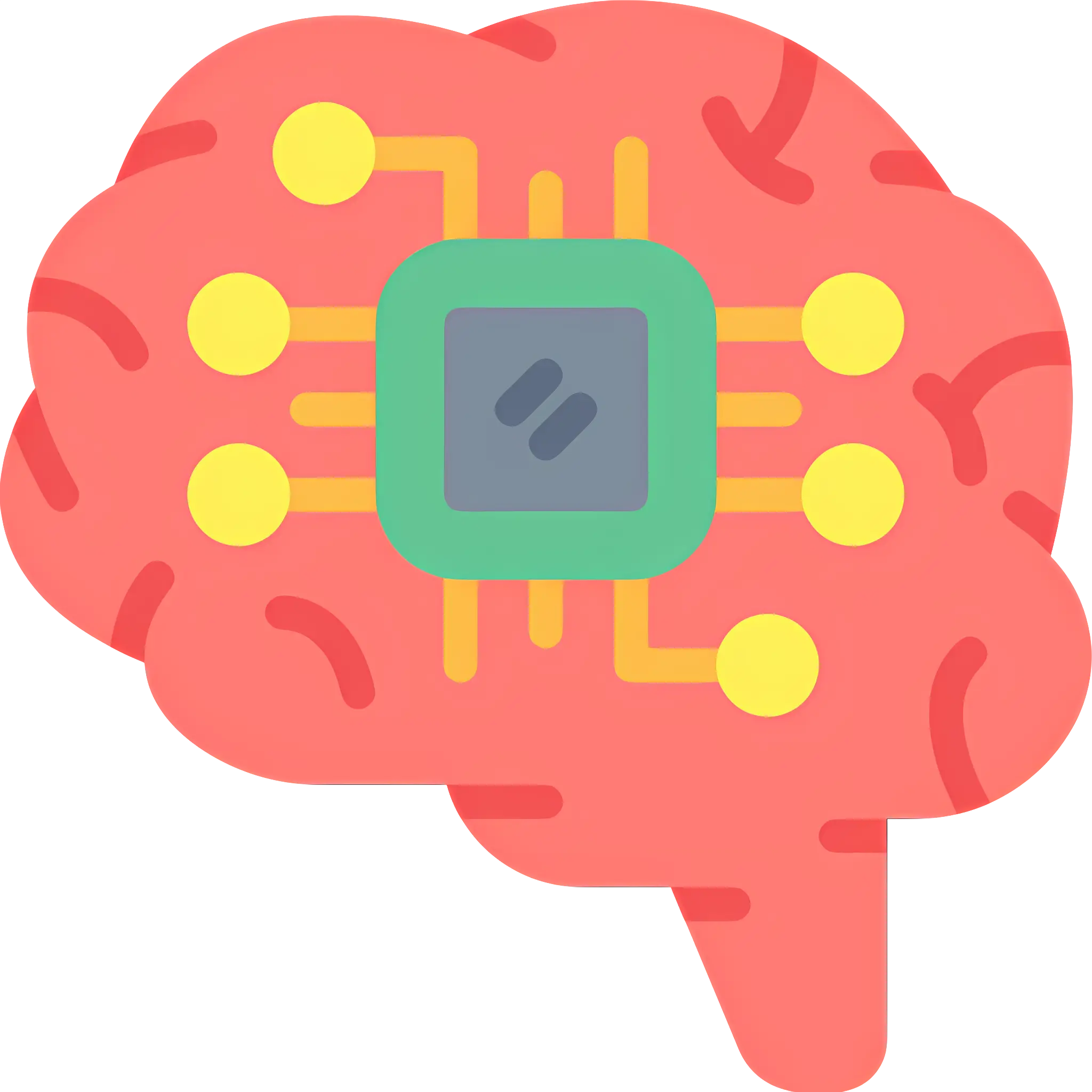 Brain with Microchip Illustration