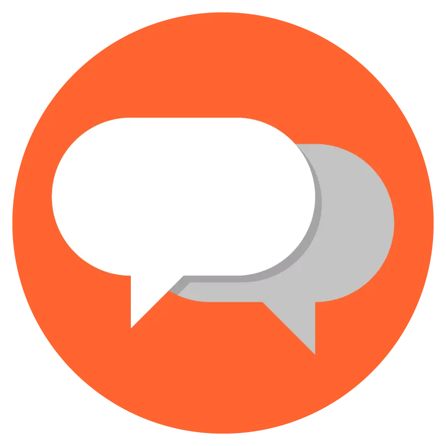 Orange Speech Bubble Icon