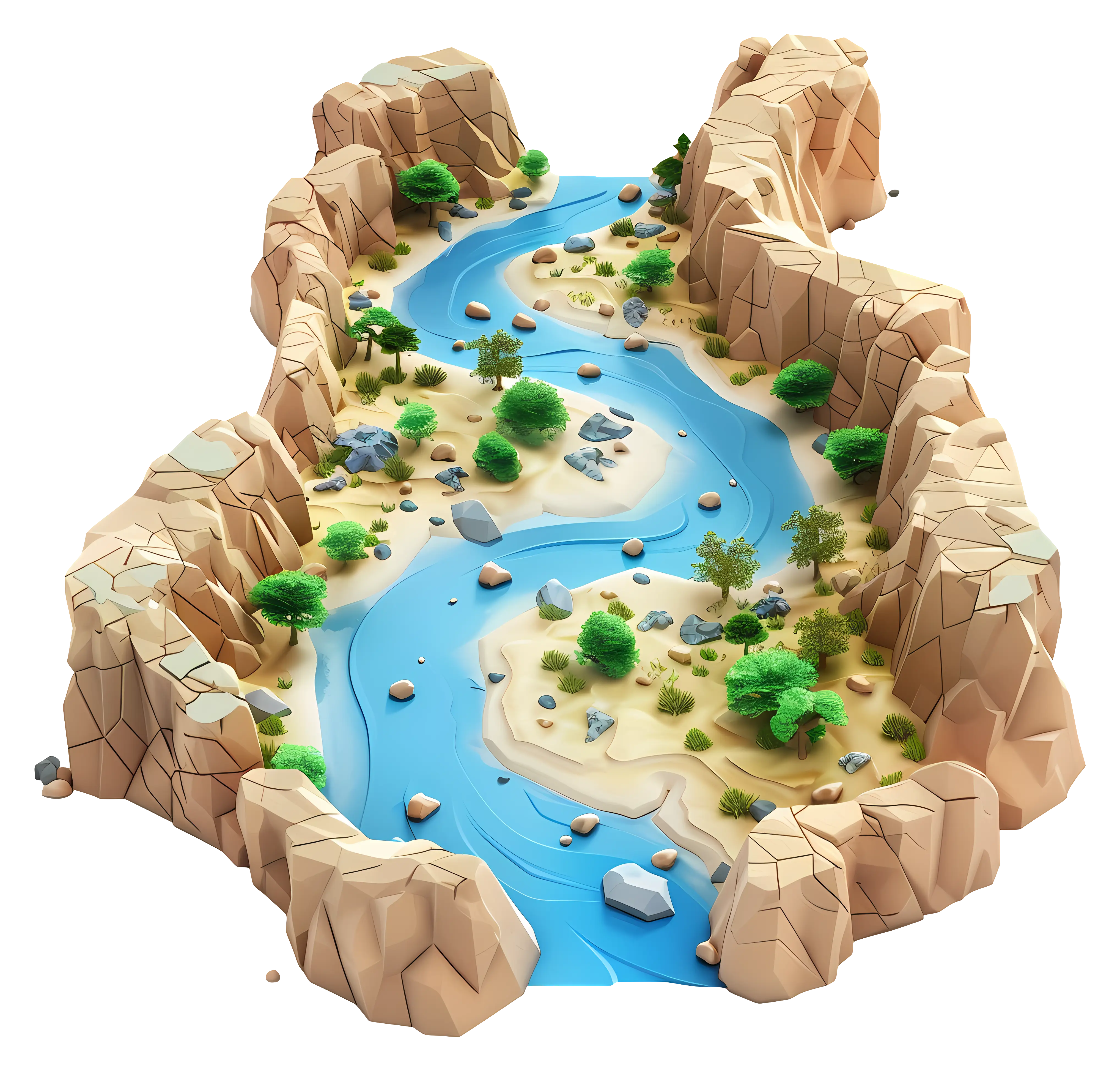 River Flowing Through Canyon
