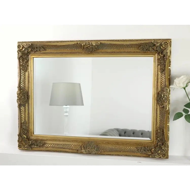 Gold Ornate Framed Mirror for Decoration