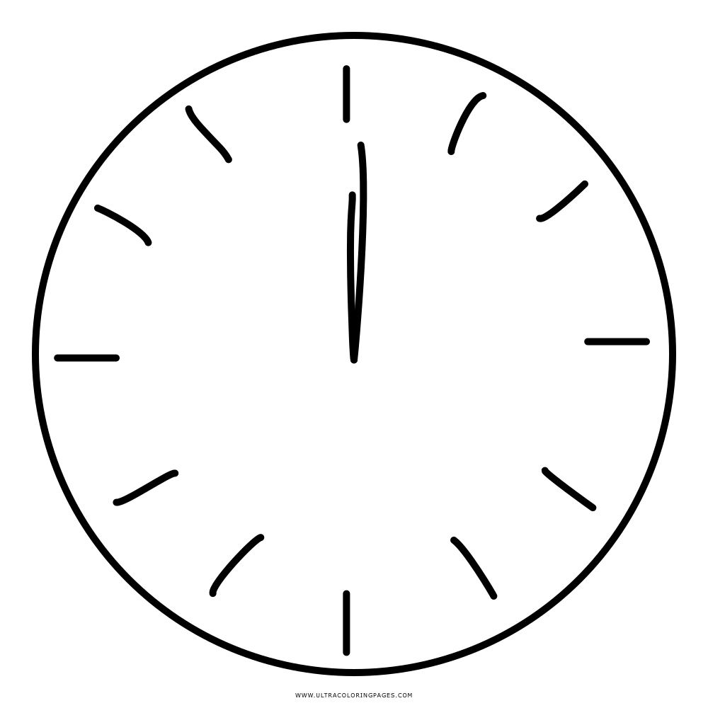 Minimal Black Outline Clock Illustration